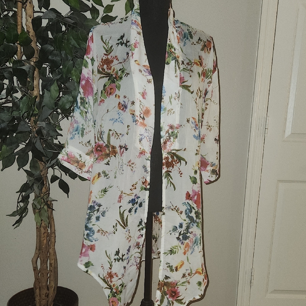 Floral Sheer Kimono Cardigan